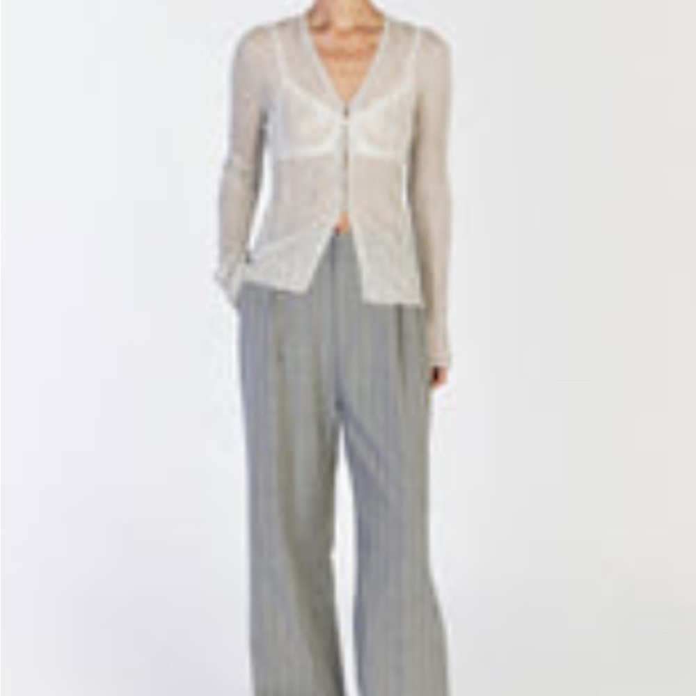 DISSH NOVA SILVER LONG SLEEVE KNIT TOP - M / SILVER